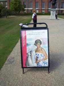 Poster advertising the Diana Exhibit at KP 